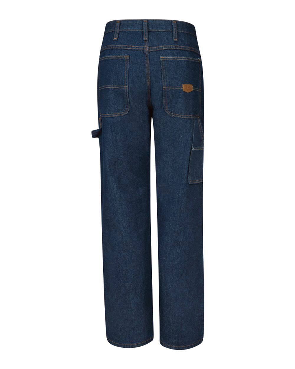 Front View of Prewashed Indigo - Unhemmed Loose Fit Dungaree - PD80