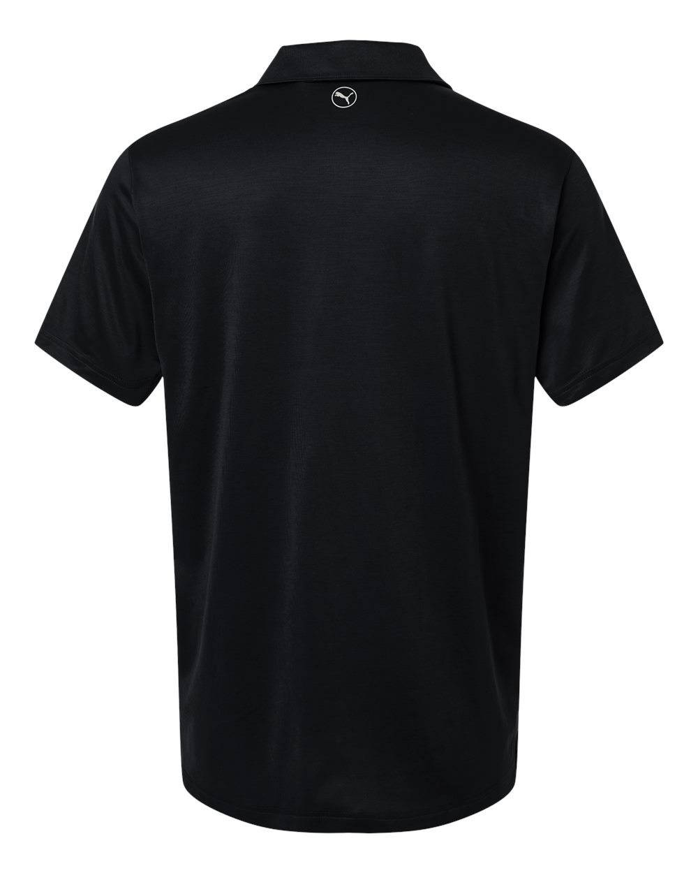 Rear View of Puma Black Men's Icon Polo 2.0 - 631055 plain