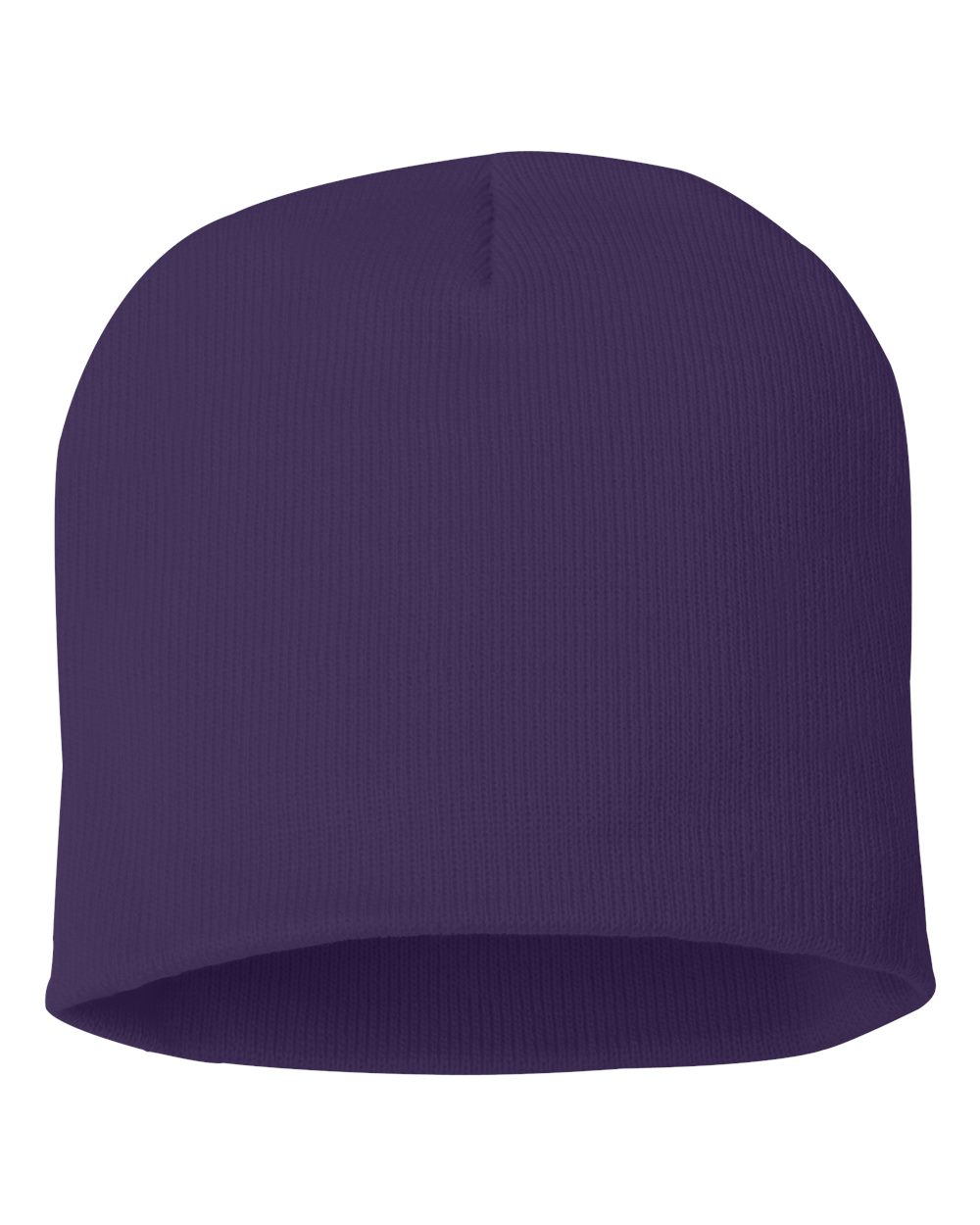 Front View of Purple 8" Beanie - SP08