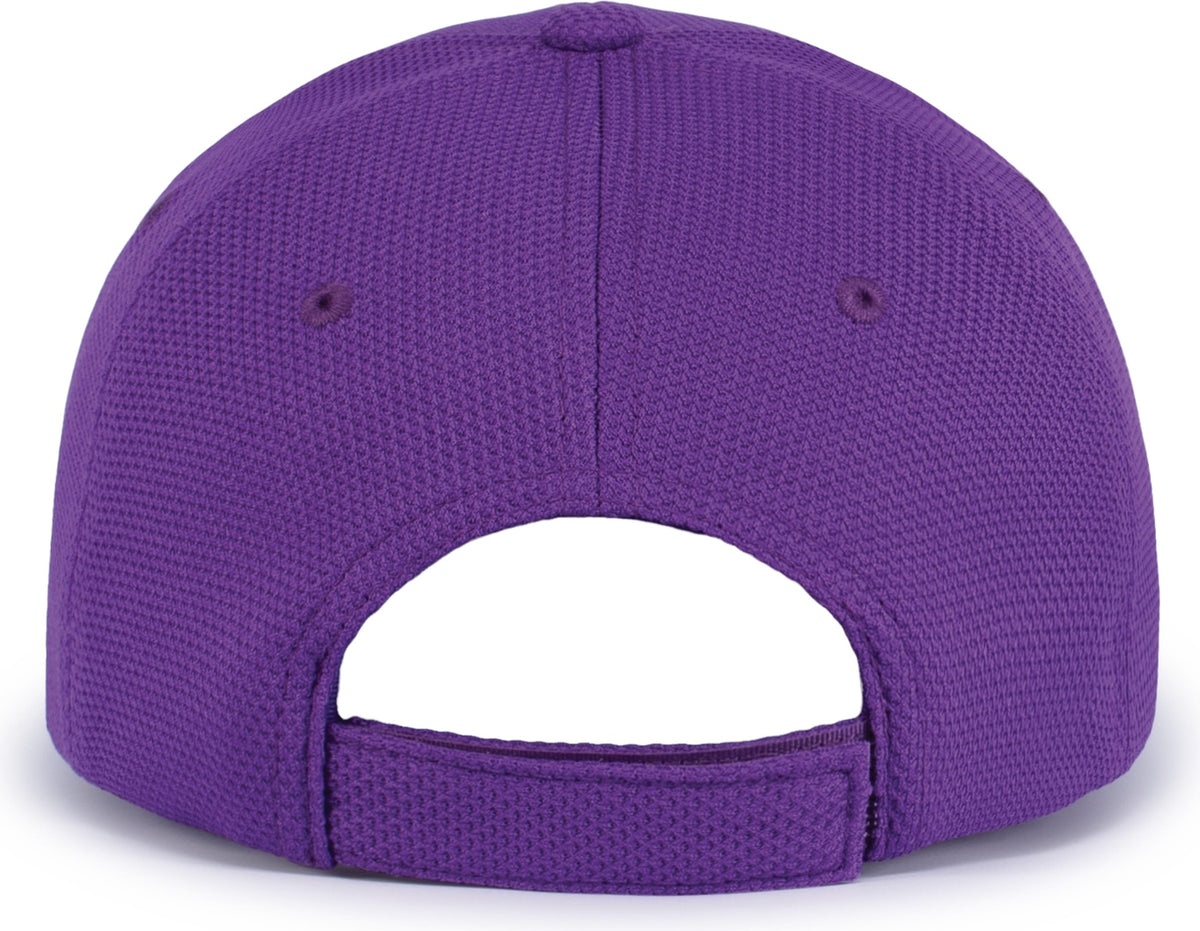 Rear View of PURPLE ADJUSTABLE WICKING MESH CAP