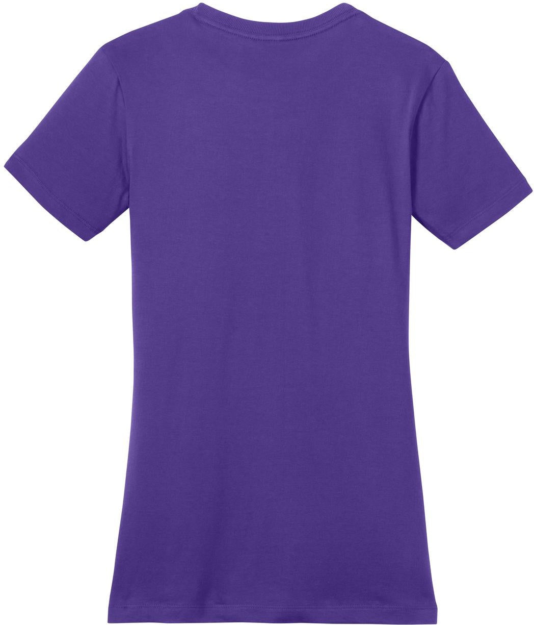Front View of Purple District Women's Fitted The Concert Tee DT5001
