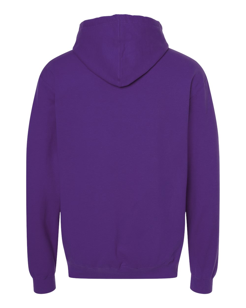 Rear View of Purple Fleece Hooded Sweatshirt - 320