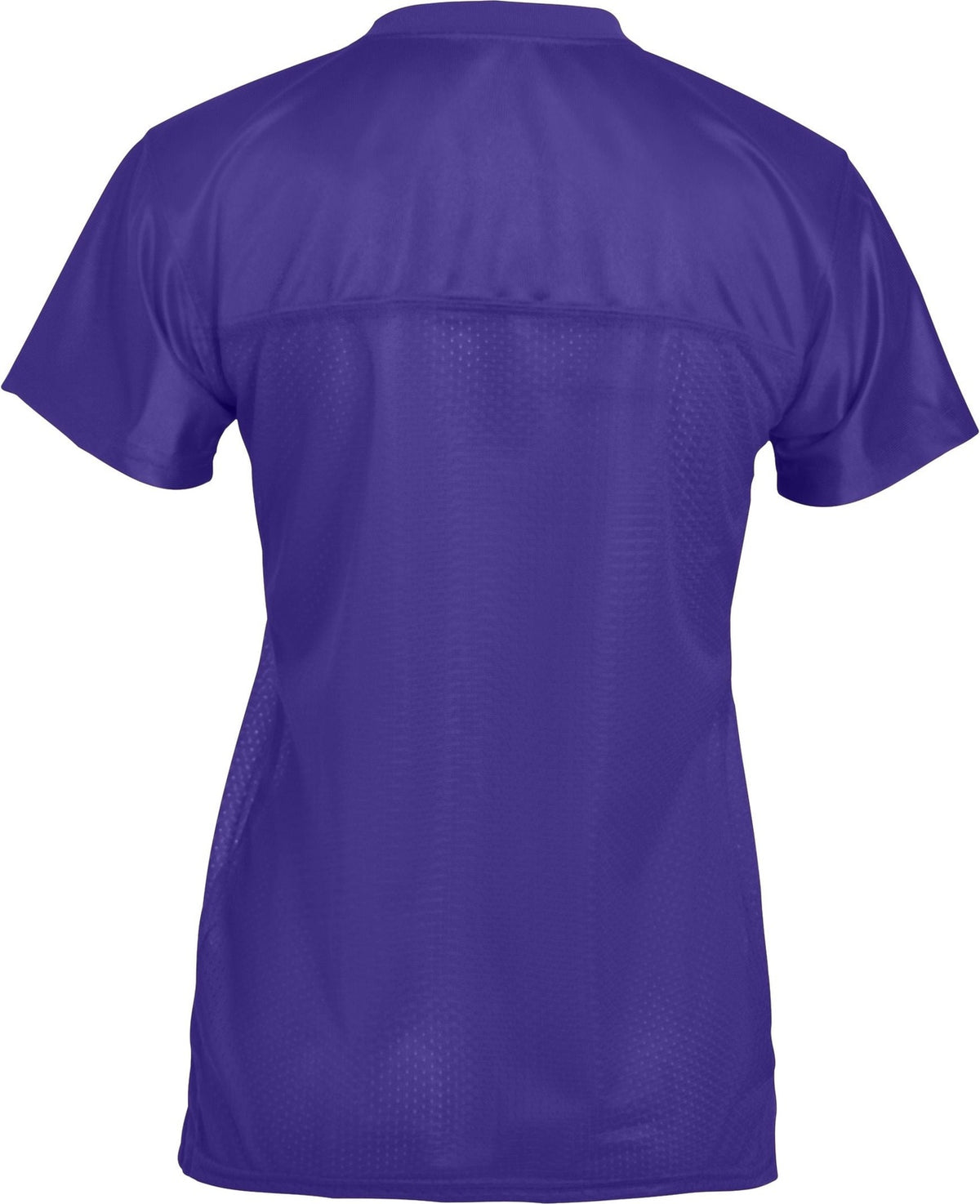 Rear View of PURPLE LDS JR FIT REPLICA FOOTBALL T