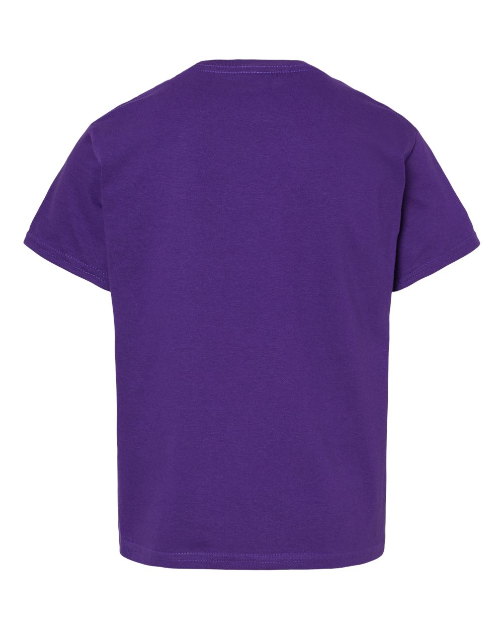 Rear View of Purple Light Cotton Youth T-Shirt - 3000B