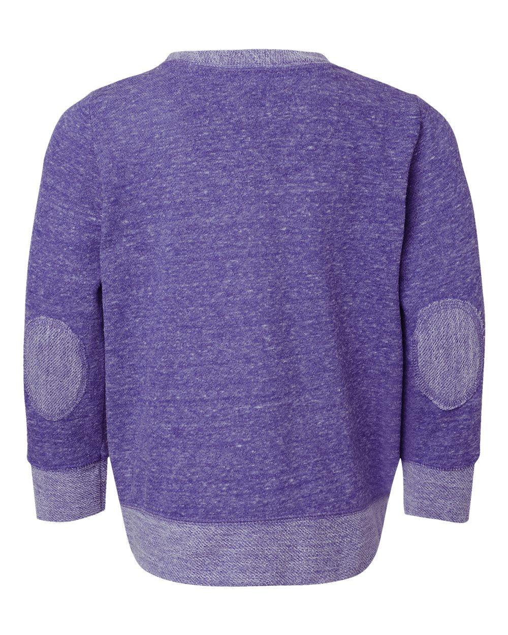 Front View of Purple Melange Youth Harborside Mélange French Terry Long Sleeve with Elbow Patches - 2279