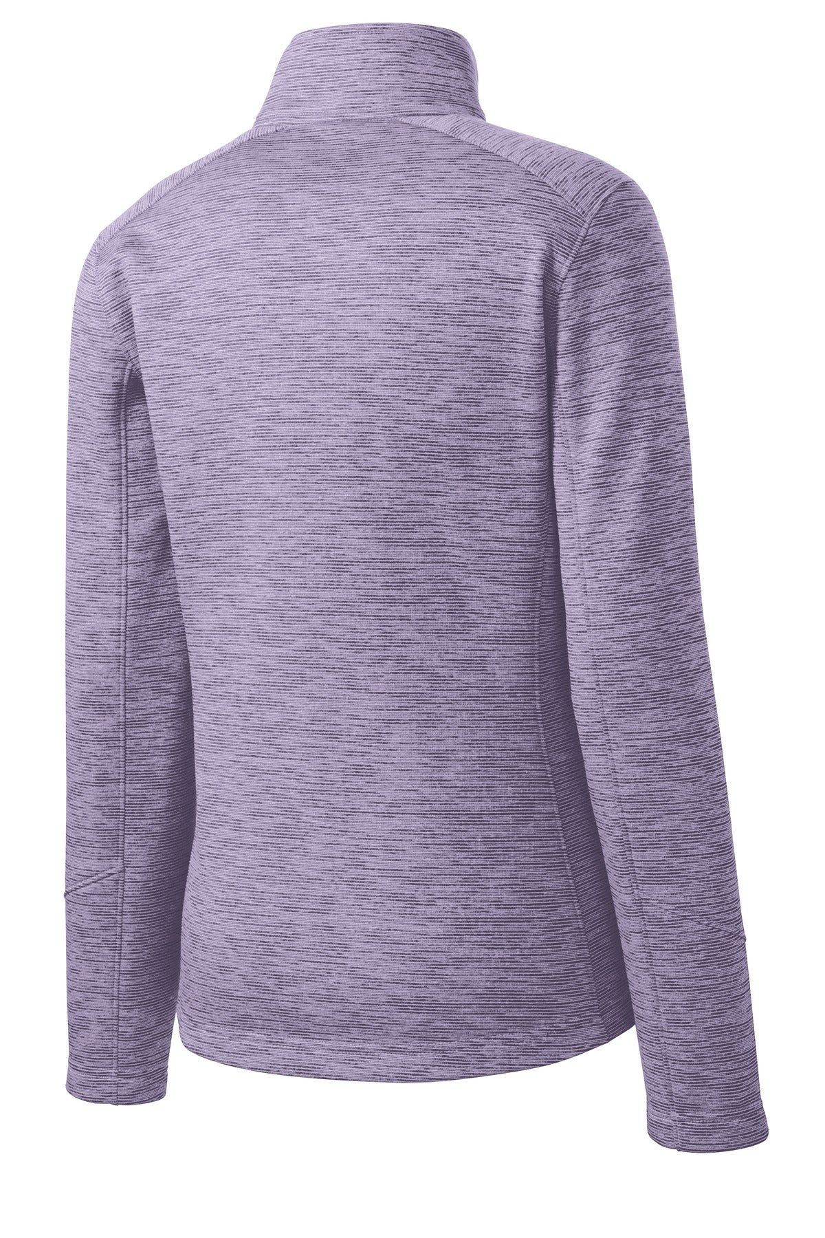 Front View of Purple Port Authority Women's Digi Stripe Fleece Jacket. L231