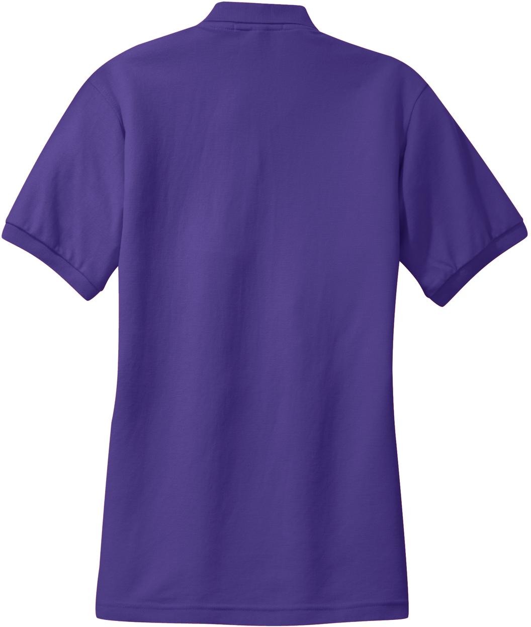 Front View of Purple Port Authority Women's Silk Touch Polo. L500