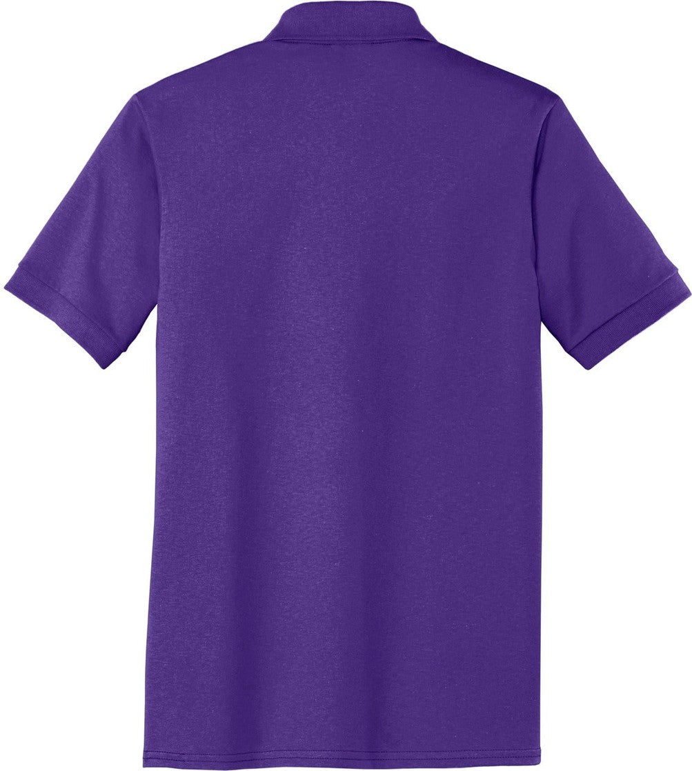 Rear View of Purple Port & Co Core Blend Jersey Knit Polo. KP55
