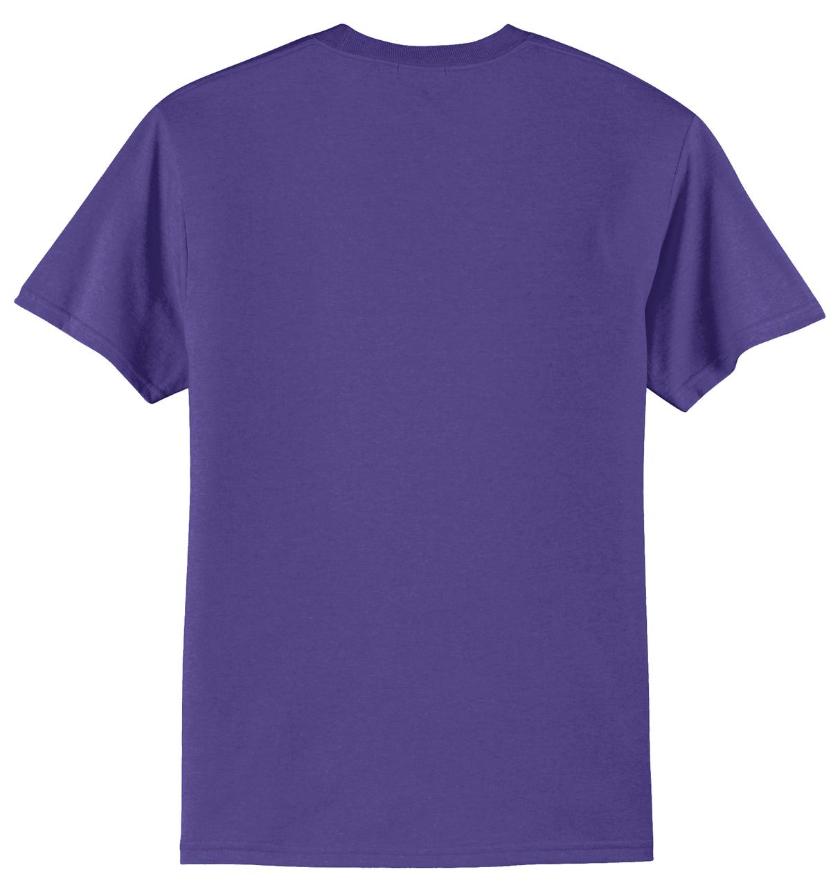Front View of Purple Port & Co Core Blend Tee. PC55