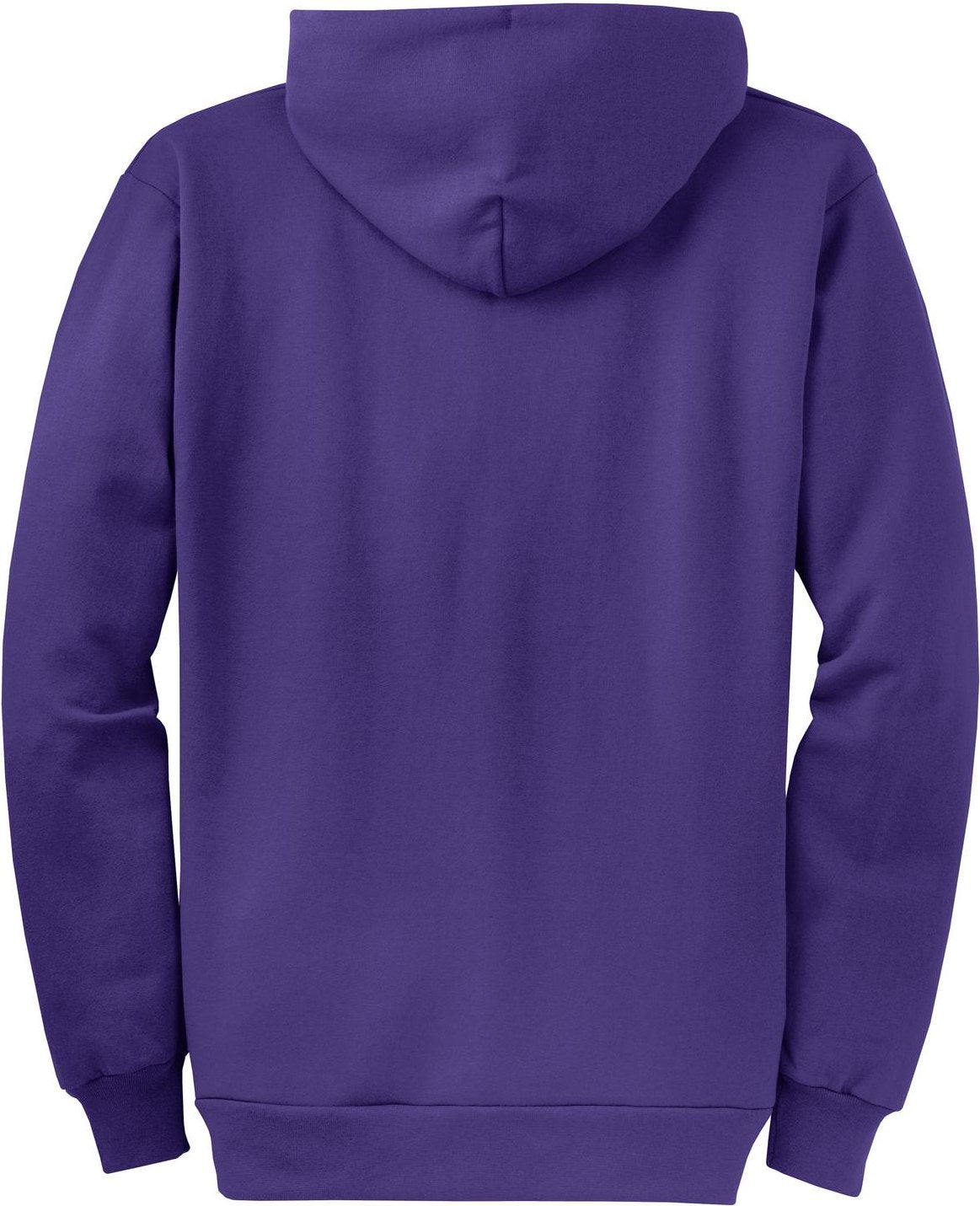 Front View of Purple Port & Co Core Fleece Full-Zip Hooded Sweatshirt. PC78ZH