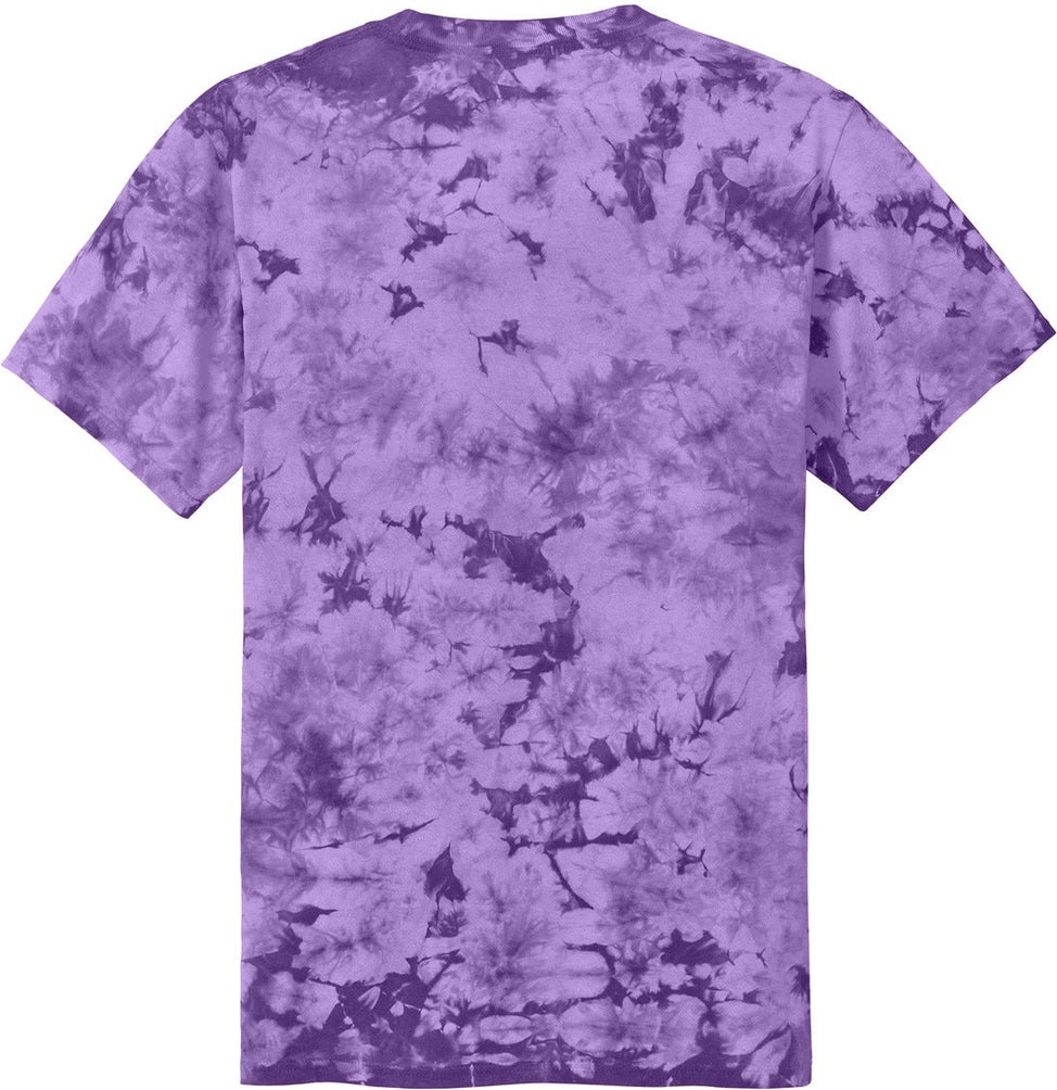 Front View of Purple Port & Co Crystal Tie-Dye Tee PC145