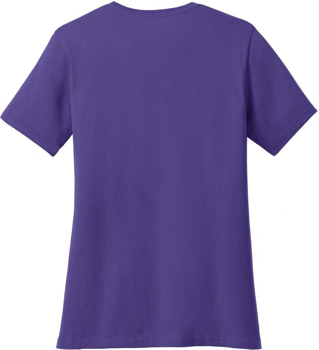Front View of Purple Port & Co Women's Core Cotton Tee. LPC54