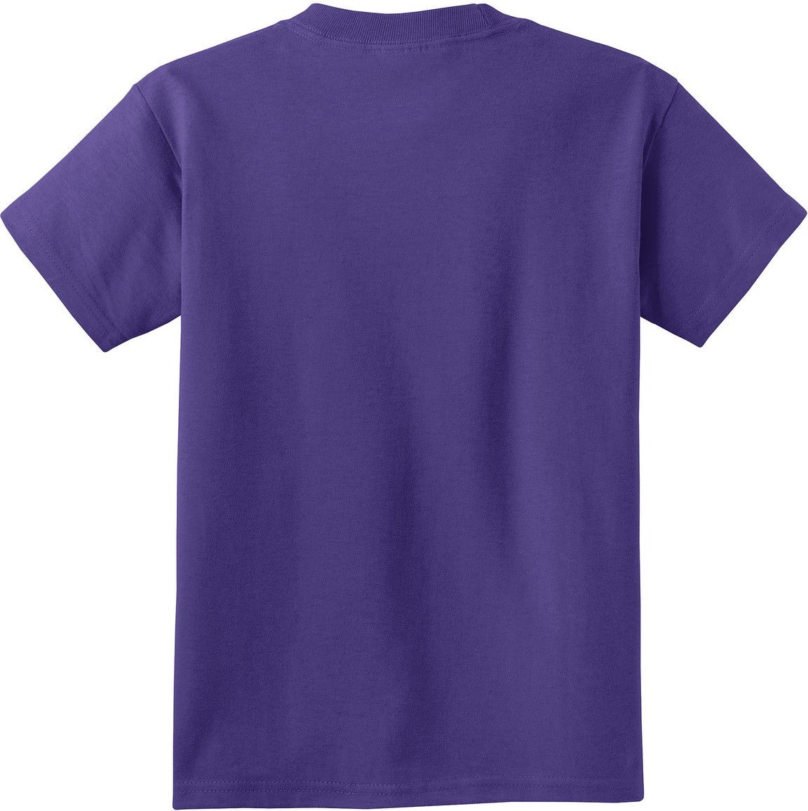 Front View of Purple Port & Co Youth Core Cotton Tee. PC54Y