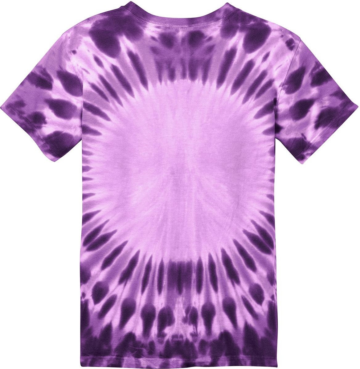 Front View of Purple Port & Co Youth Window Tie-Dye Tee. PC149Y
