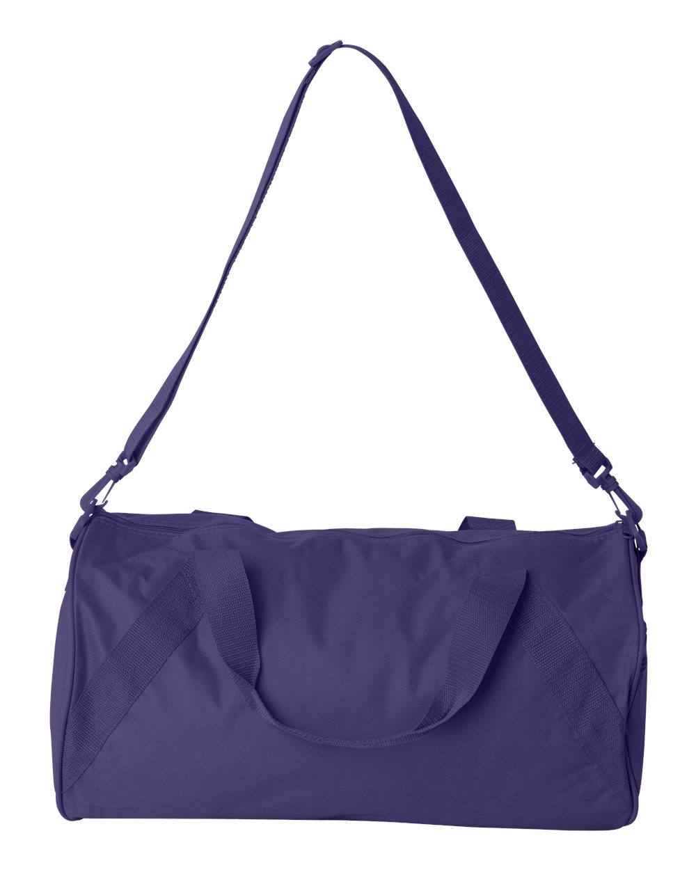 Front View of Purple Recycled 18” Small Duffel Bag - 8805