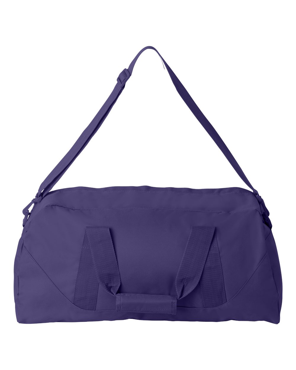 Front View of Purple Recycled 23 1/2" Large Duffel Bag - 8806