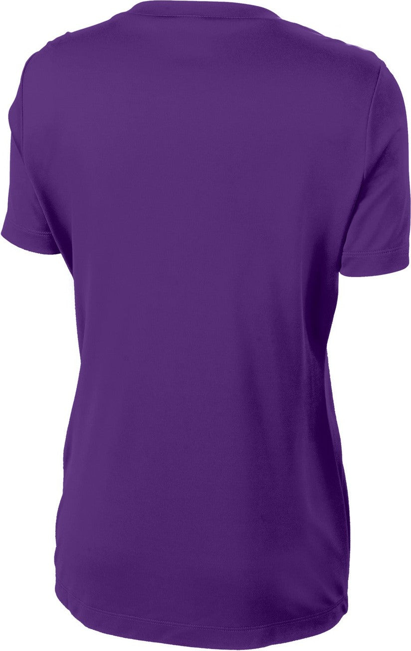 Front View of Purple Sport-Tek Women's PosiCharge Competitor Tee. LST350