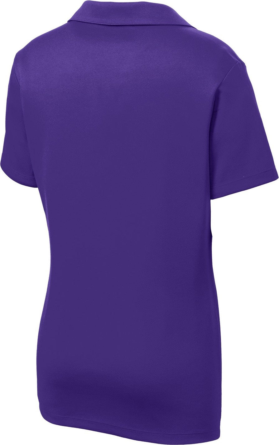 Rear View of Purple Sport-Tek Women's PosiCharge RacerMesh Polo. LST640