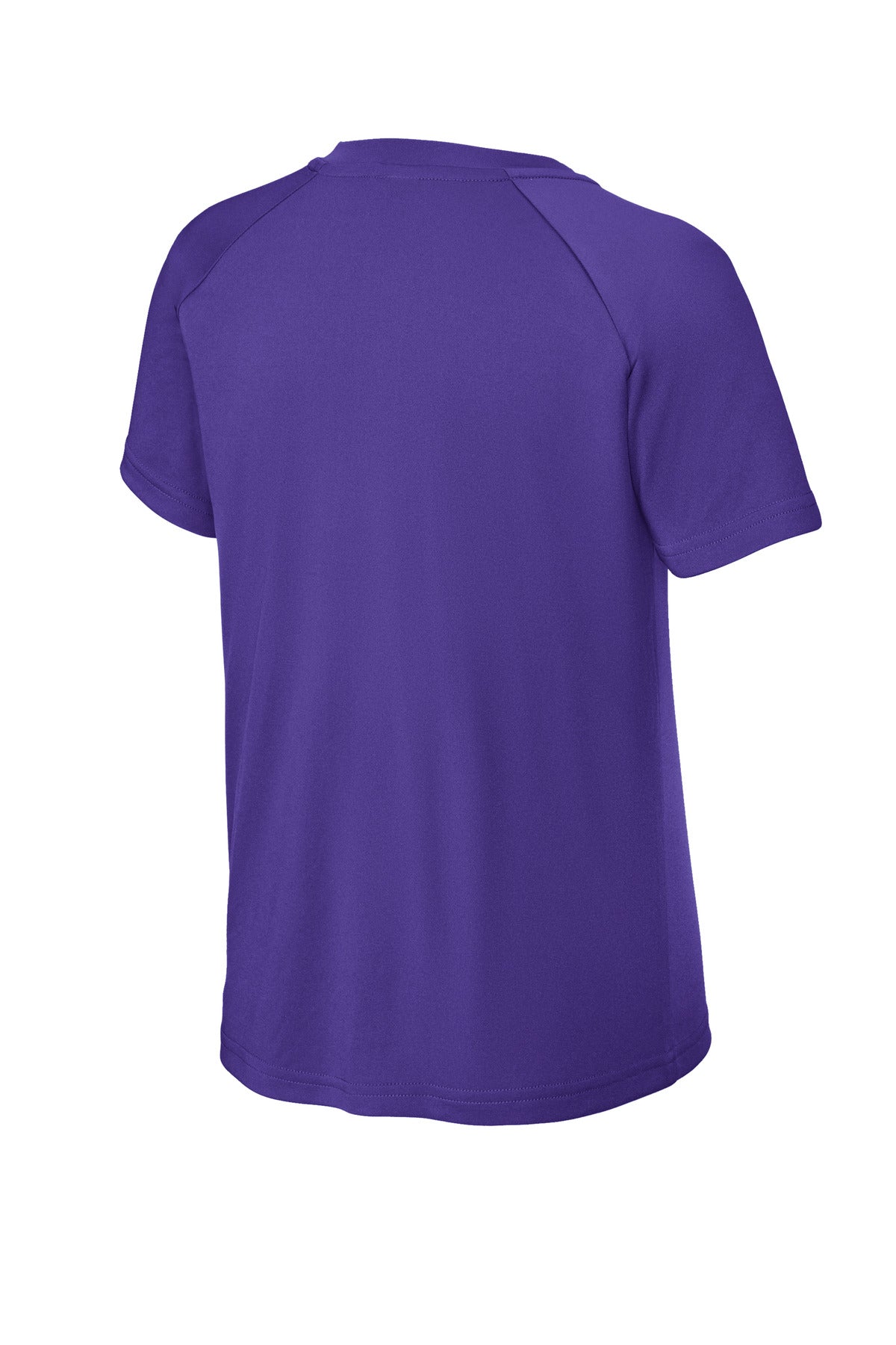 Rear View of Purple Sport-Tek Youth PosiCharge Competitor 2-Button Henley YST359