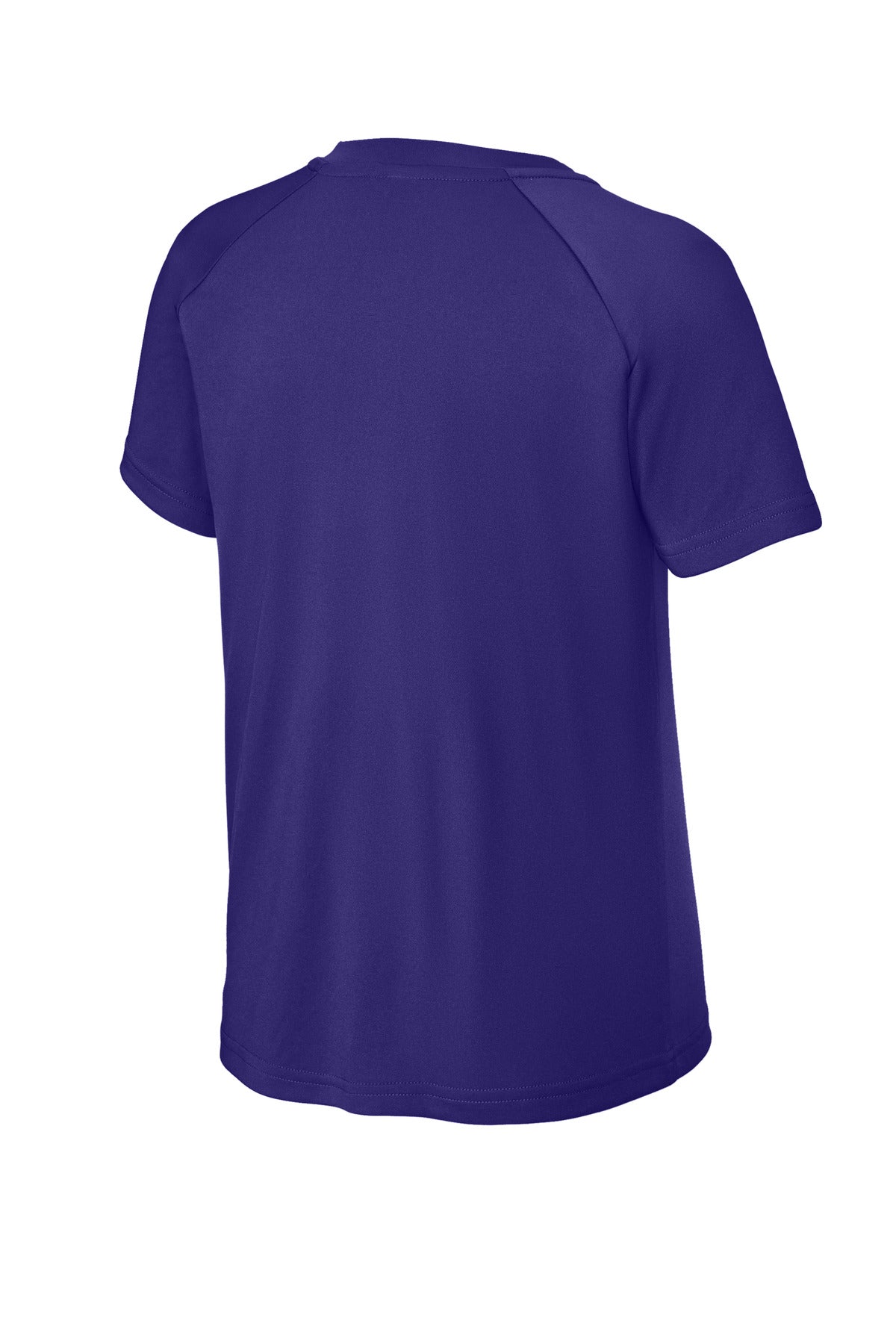 Rear View of Purple Sport-Tek Youth PosiCharge Competitor 2-Button Henley YST359