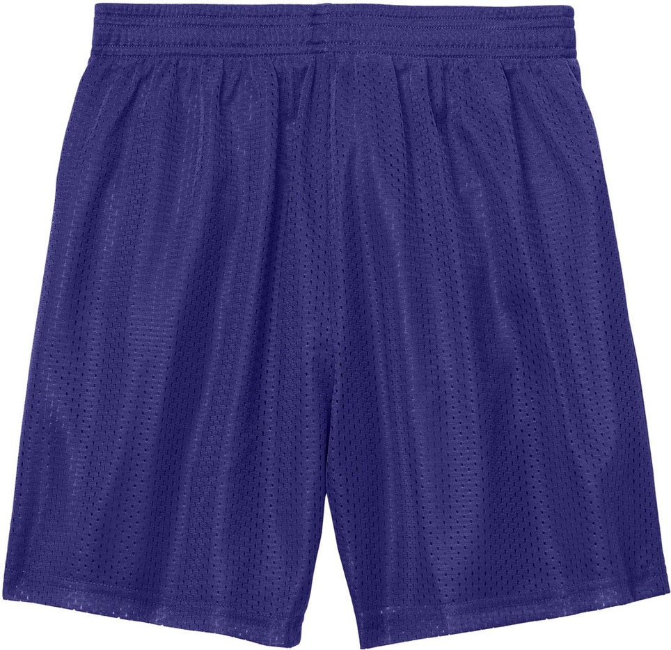 Front View of Purple Sport-Tek Youth PosiCharge Mesh 5" Short YST5100