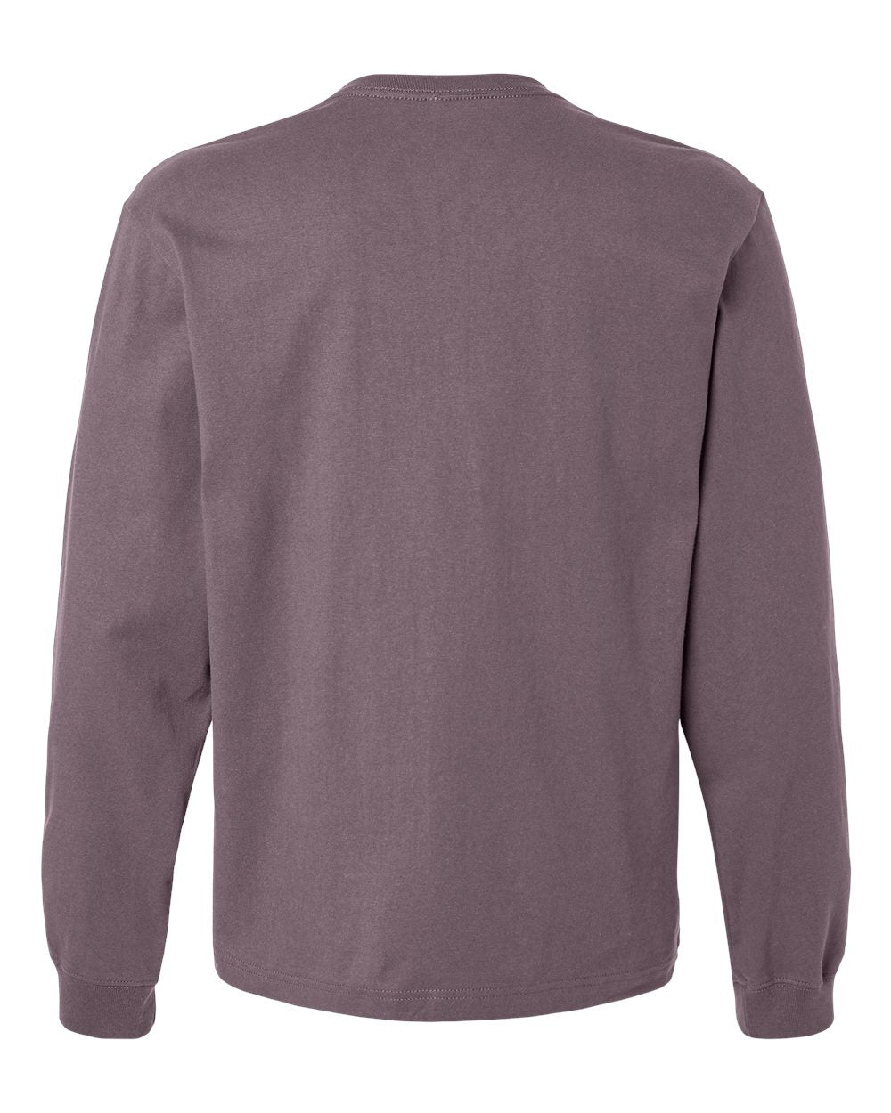 Rear View of Purple Storm 7.5 oz Heavyweight Long Sleeve Tee - 4651
