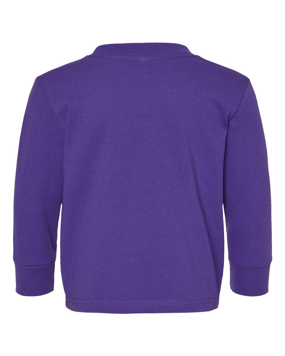Front View of Purple Toddler Cotton Jersey Long Sleeve Tee - 3311