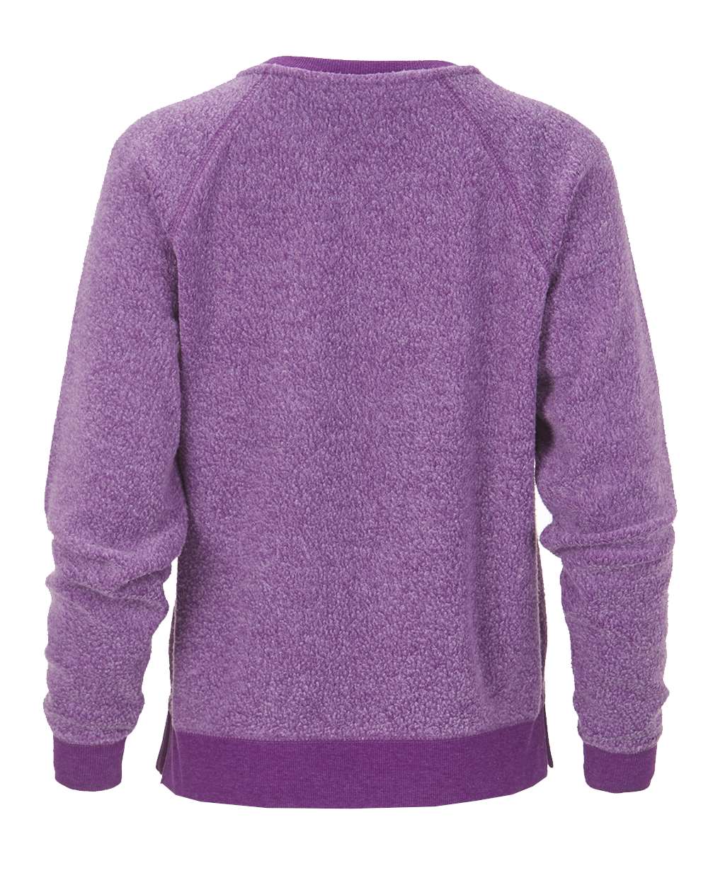 Front View of Purple Women's Fleece Out Pullover - K01