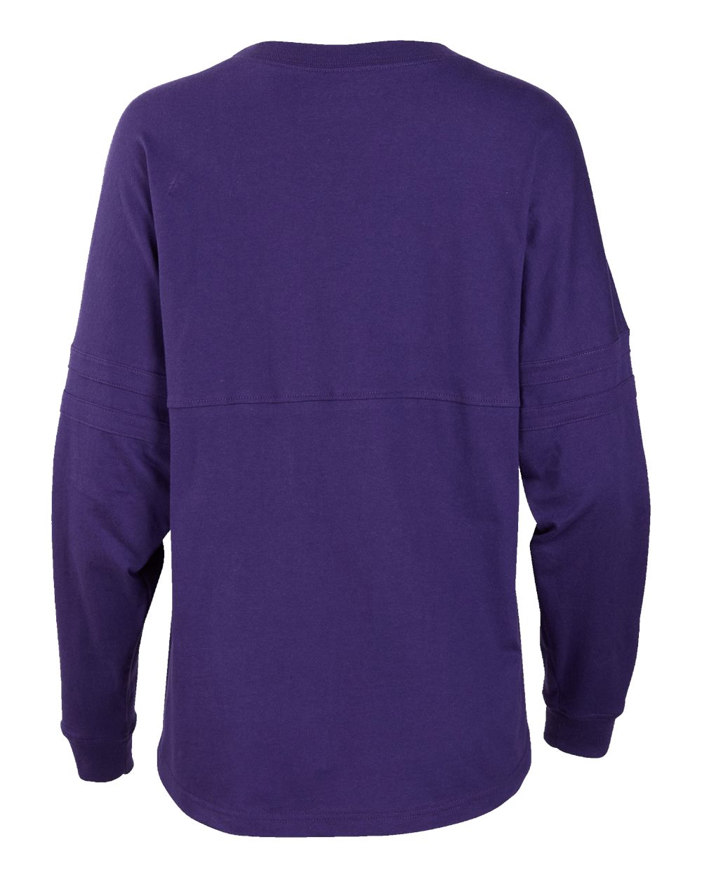 Front View of Purple Women's Pom Pom Long Sleeve Jersey T-Shirt - BW3514