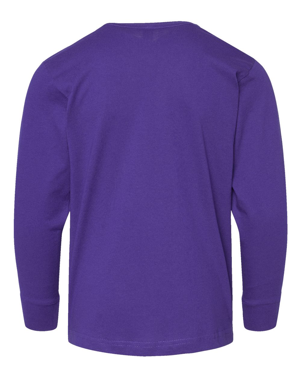 Front View of Purple Youth Fine Jersey Long Sleeve Tee - 6201
