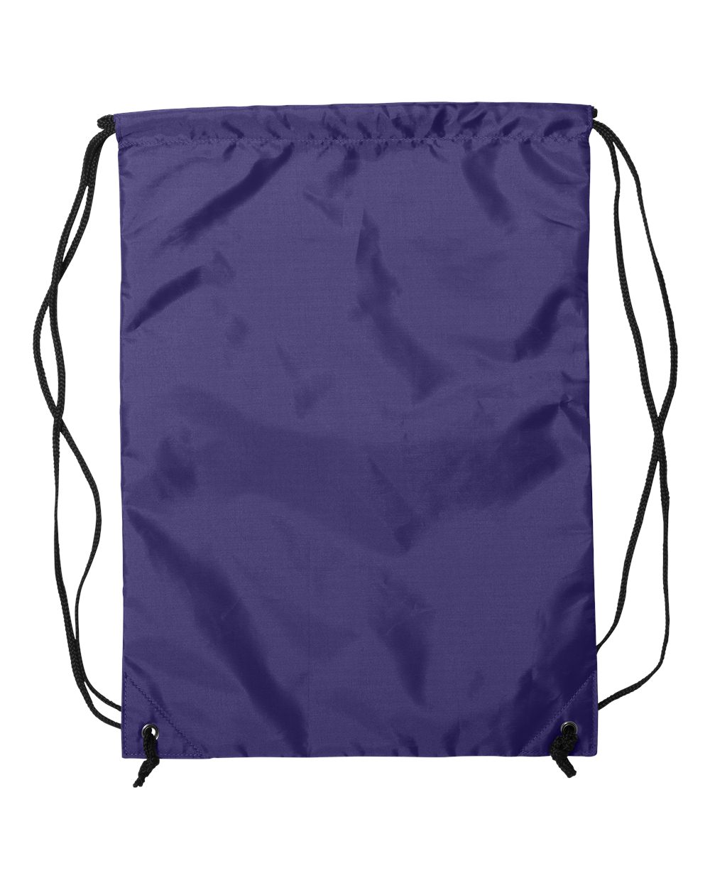 Rear View of Purple Zippered Drawstring Backpack - 8888