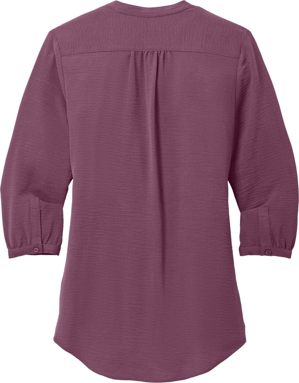 PurpleMist Port Authority Women's 3/4-Sleeve Textured Crepe Tunic LW713