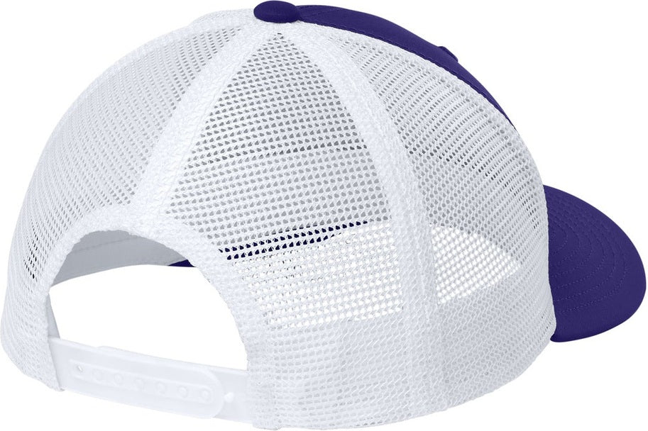 Purple/Wh Sport-Tek Club Trucker Cap STC46