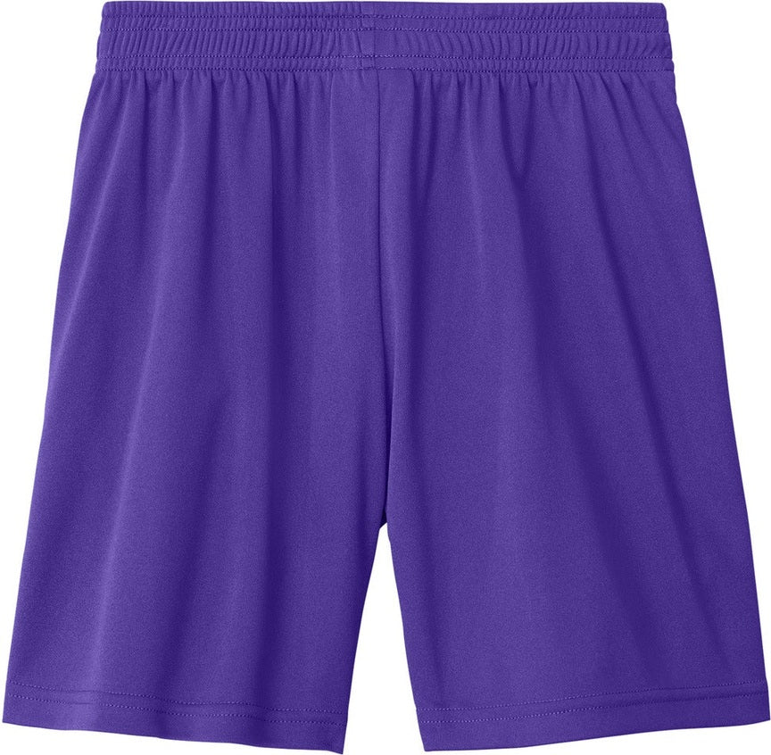 Front View of Purple/Wh Sport-Tek Youth Competitor United 5" Short YST103