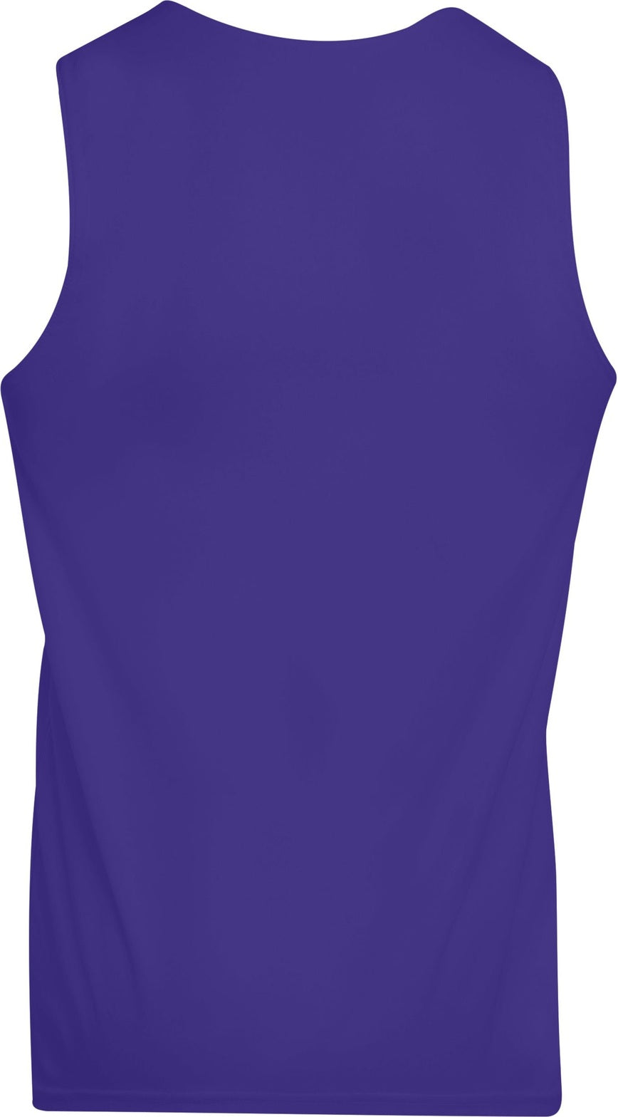 Rear View of PURPLE/WHITE REVERSIBLE WICKING TANK