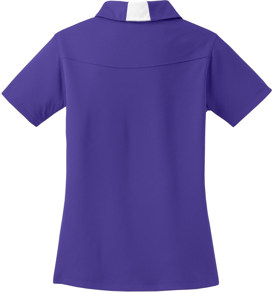 Rear View of Purple/White Sport-Tek Women's Side Blocked Micropique Sport-Wick Polo. LST655
