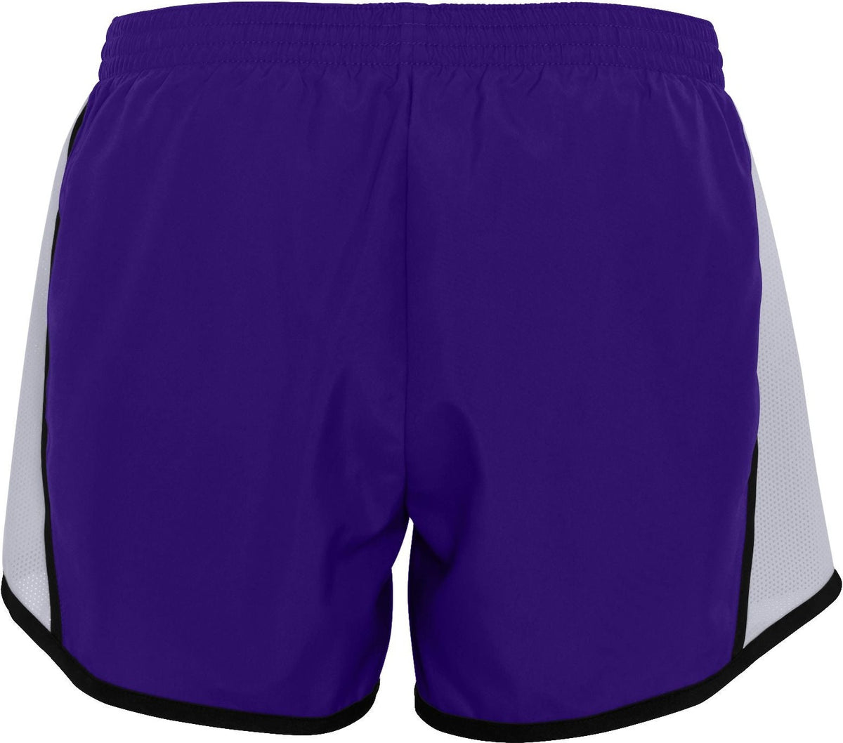 Rear View of PURPLE/WHITE/BLACK LDS JR FIT PULSE TEAM SHORT