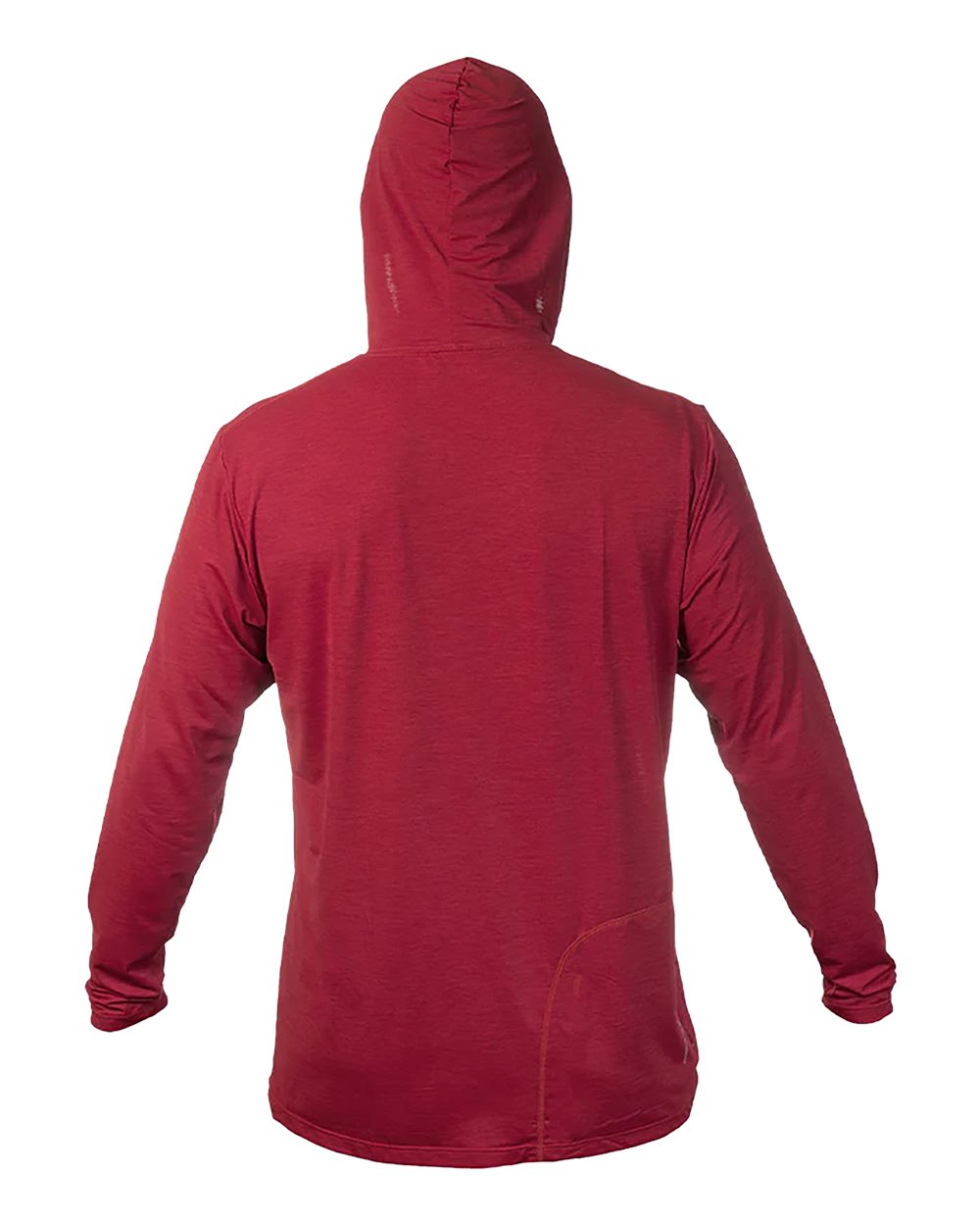 Front View of Pyro Heathered Low Pro Tech Hooded Long Sleeve T-Shirt - MVLPRH8