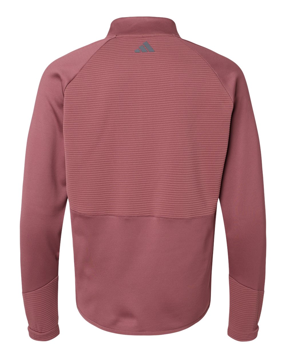 Front View of Quiet Crimson Quarter-Zip Pullover - A587