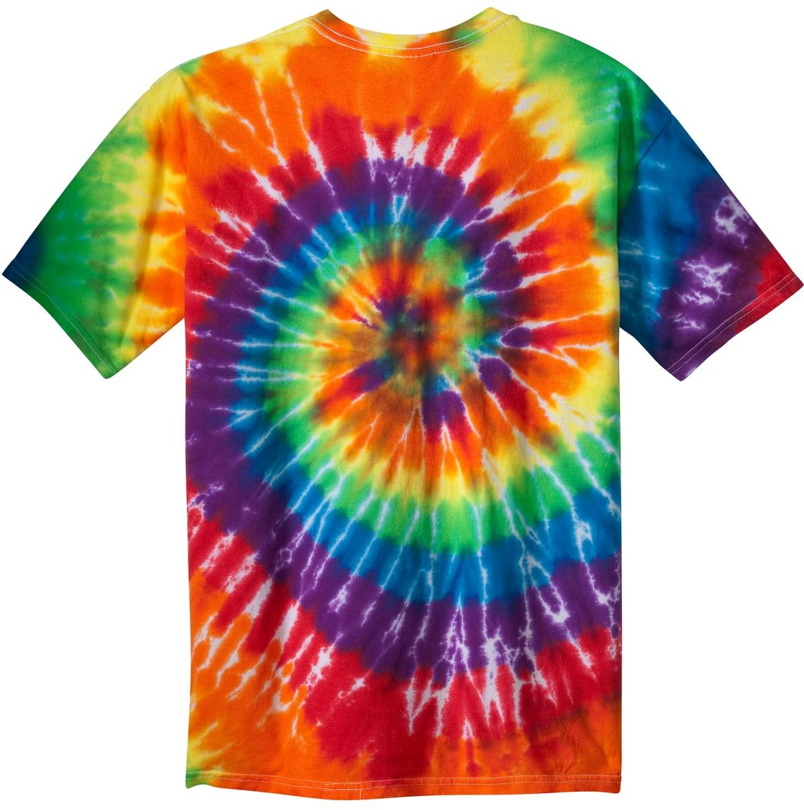 Front View of Rainbow Port & Co Youth Tie-Dye Tee. PC147Y