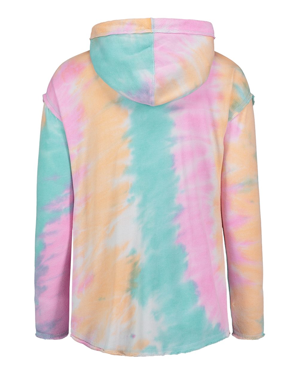 Rear View of Rainbow Sorbet Women&#39;s Angel Terry Nora Pullover - W17122