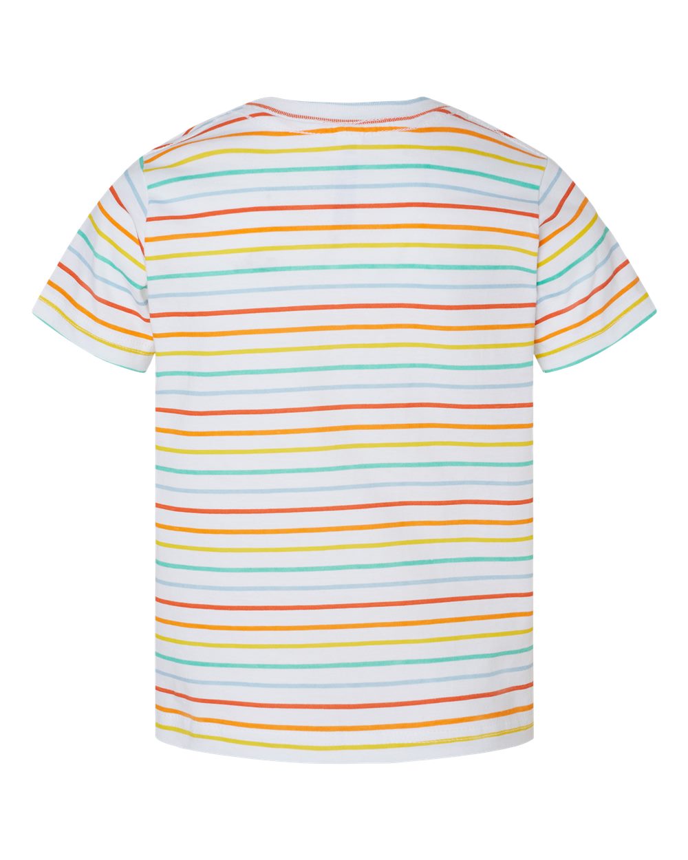 Front View of Rainbow Stripe Toddler Fine Jersey Tee - 3321