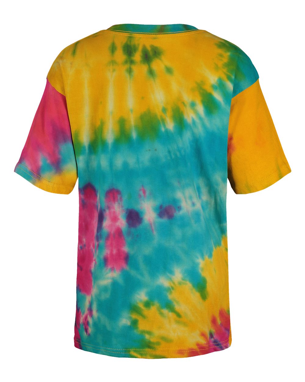 Front View of Rainbow Tie Dye Youth Crazy T-Shirt - 201Y