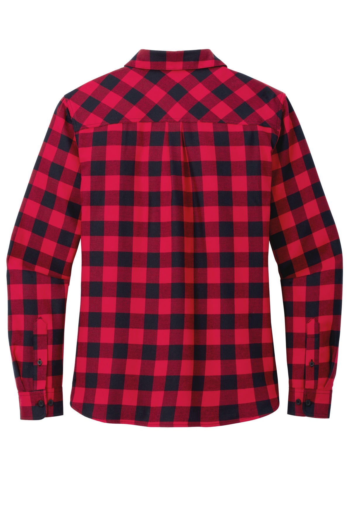 Front View of R/BkBfflCk Port Authority Women's Plaid Flannel Shirt LW669