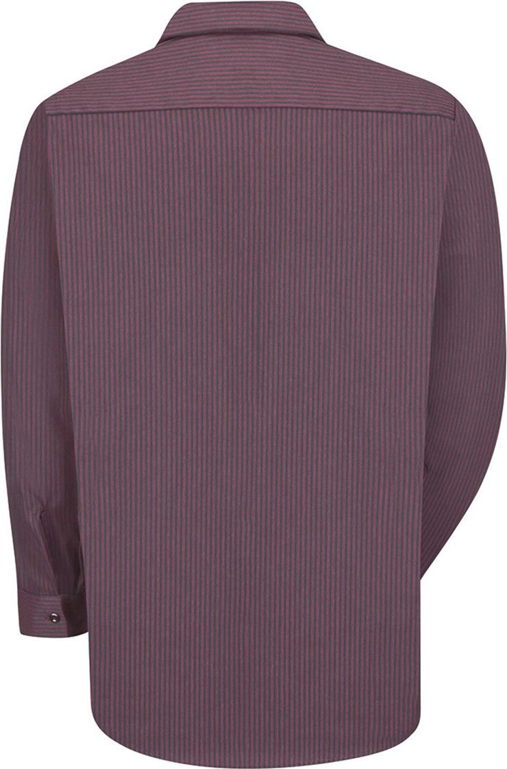 Front View of RC - Charcoal/ Red Industrial Long Sleeve Work Shirt - SP14