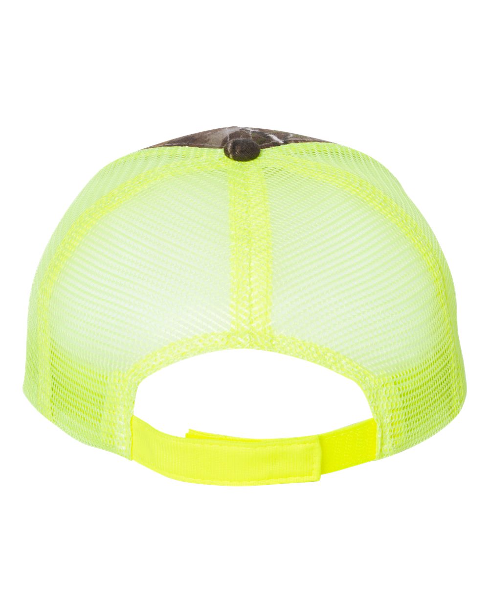 Rear View of Realtree AP/ Neon Yellow Licensed Camo Mesh Back Cap - LC5M
