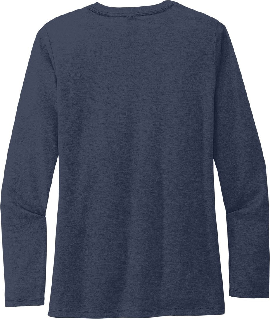 Front View of Rebel Blue Allmade Women's Tri-Blend Long Sleeve Tee AL6008