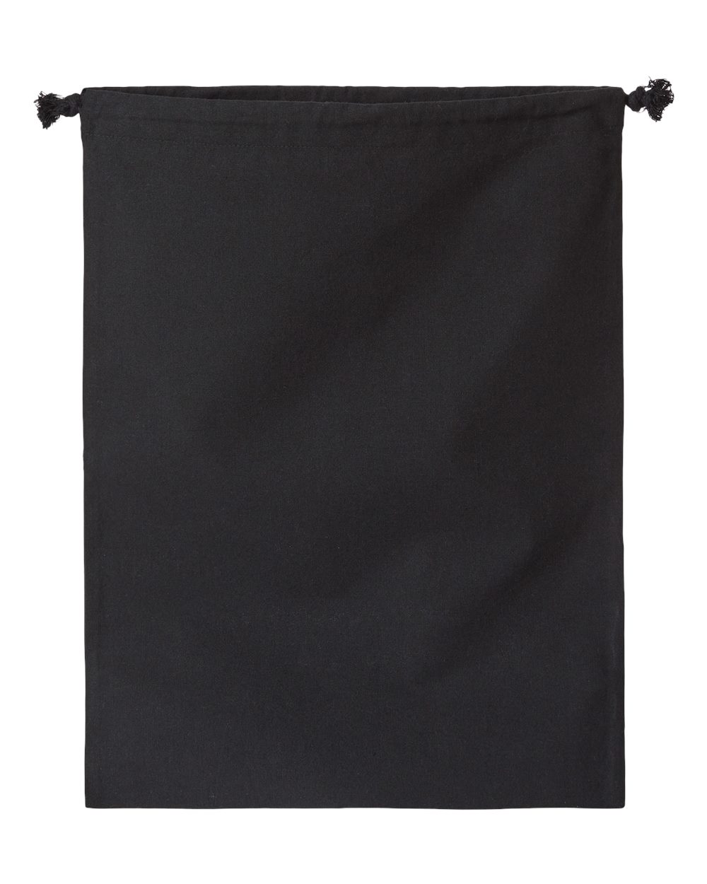 Front View of Recycled Black Double Cinch Recycled Canvas Shoe and Accessory Bag - OAD119R