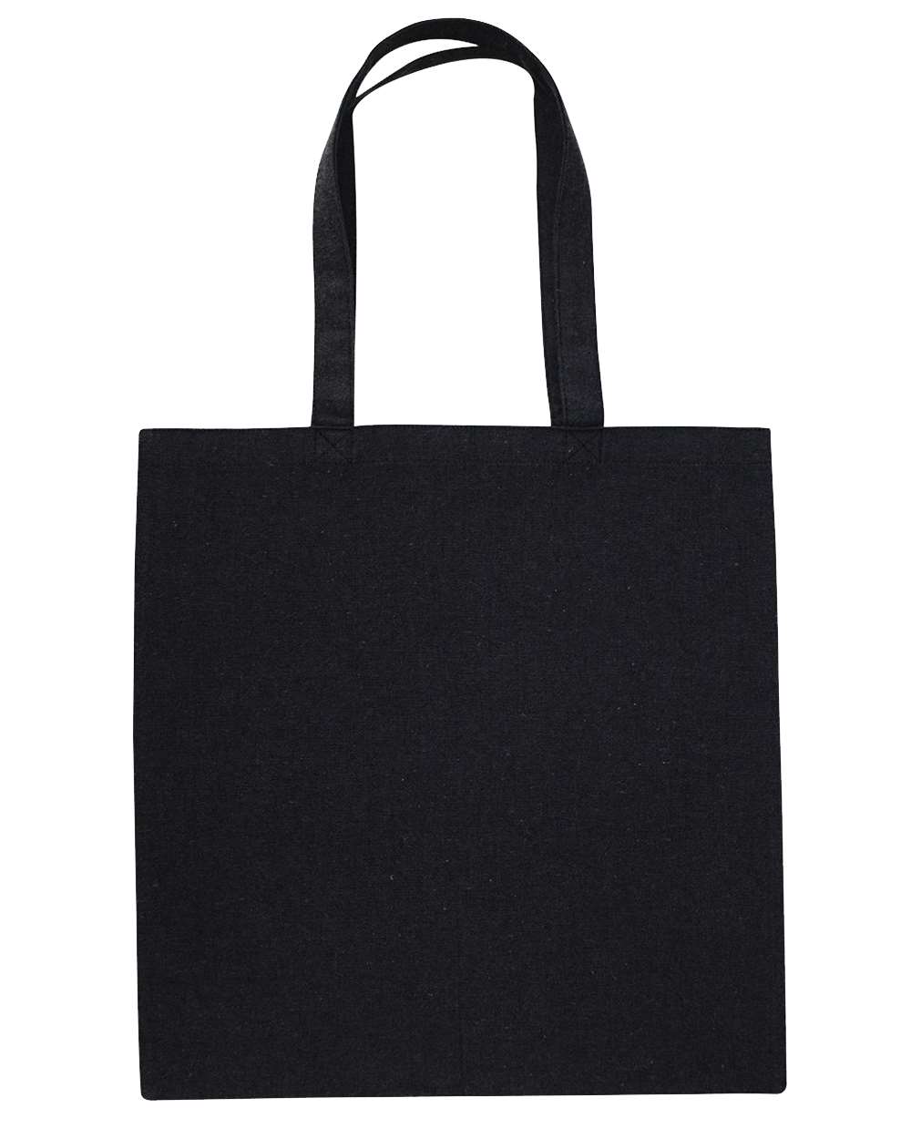 Front View of Recycled Black Midweight Recycled Tote Bag - OAD113R
