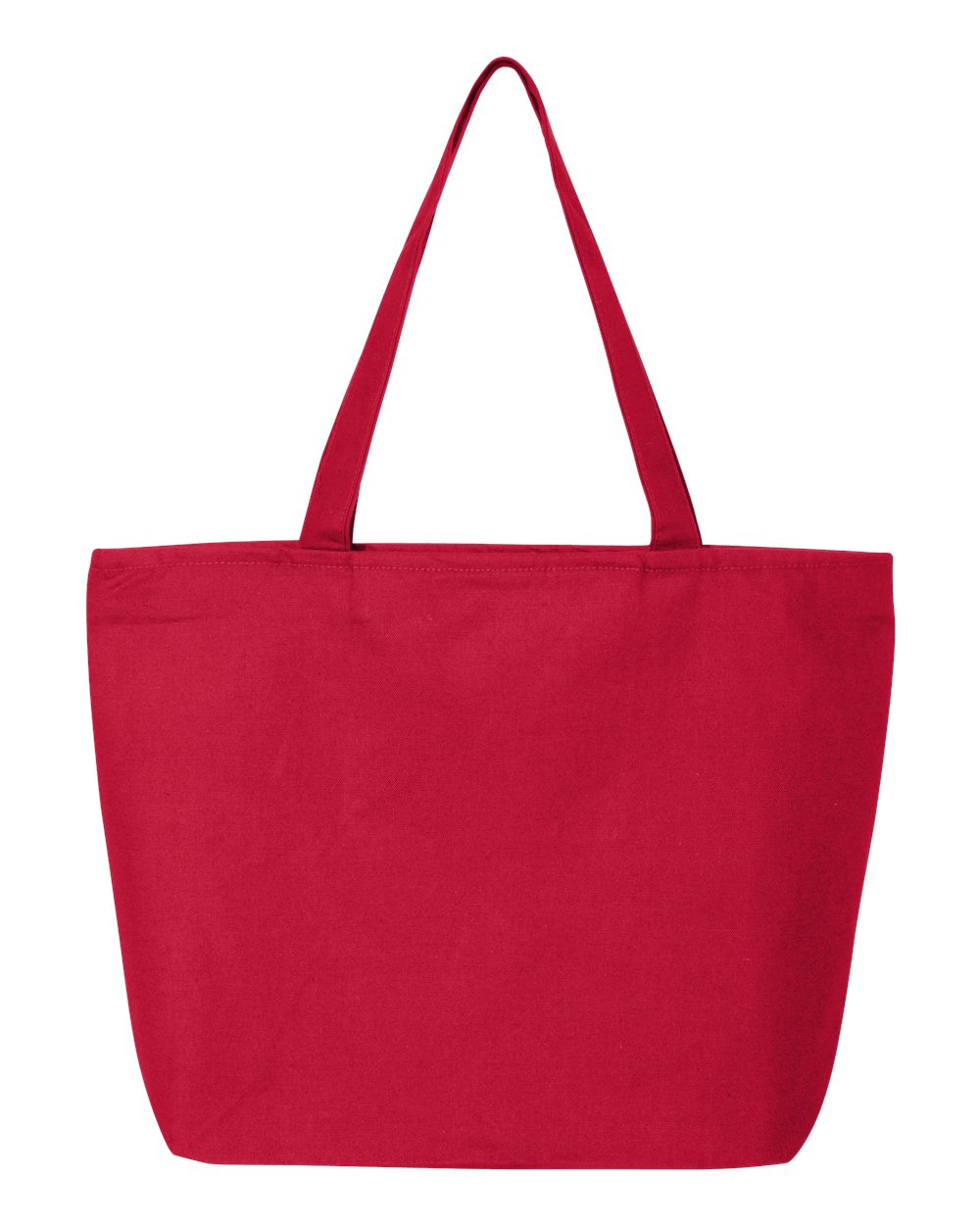 Front View of Red 25L Zippered Tote - Q611